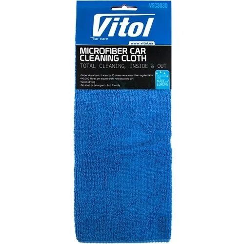 Серветка мікрофібра VSC3030 30х30см синя VITOL 45533 (фото 1)
