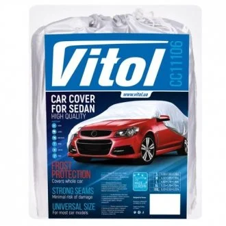 Тент автом CC11106 L сірий Polyester 482х178х119 к.з/мв.дв VITOL Я0000001969