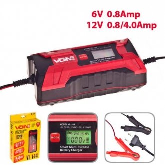 Зарядний пристрій VL-144 6&12V/0.8-4.0A/3-120AHR/LCD/Iмпульсний Voin 00000030188