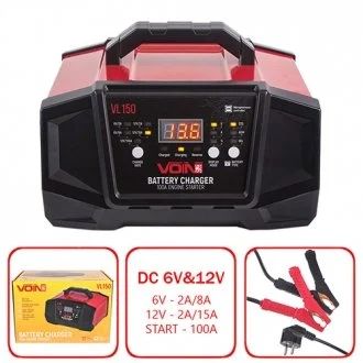 Пуско-зарядное устройство VOIN VL-150 6&12V/2A-8A-15A/Start-100A/8-180AHR/LCD индюк. Voin 00000049695