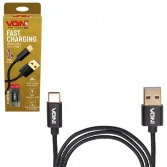 Кабель VOIN CC-1101C BK USB - Type C 5А, 1m, black (супер быстрая зарядка/передача данных)) Voin 00000053583