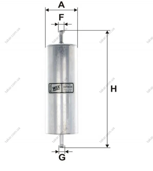 Топливный прямоточный фильтр бензин WIX FILTERS WF8035 (фото 1)