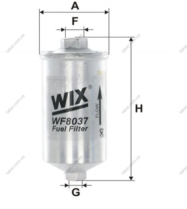 Паливний прямоточний фільтр бензин WIX FILTERS WF8037 (фото 1)
