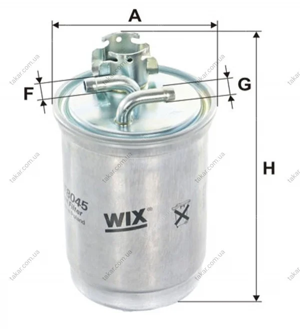 Топливный прямоточный фильтр дизель WIX FILTERS WF8045 (фото 1)
