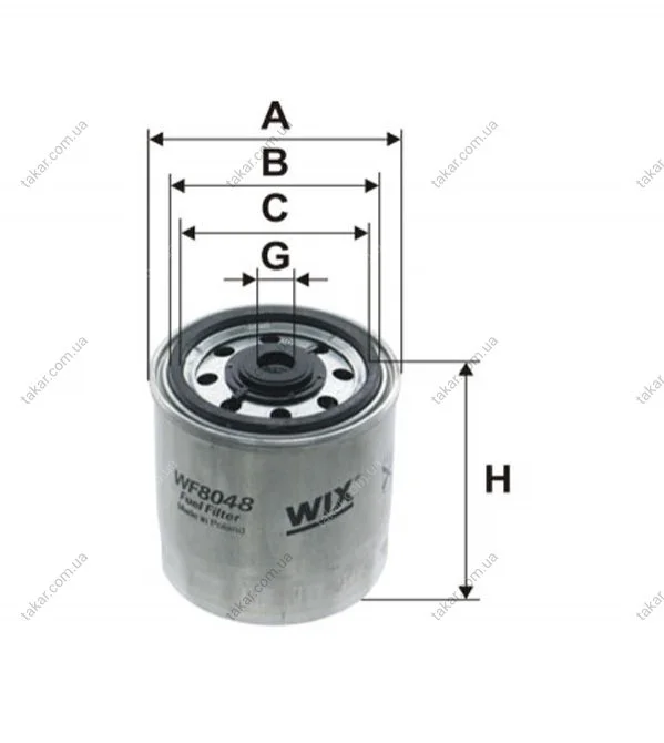 Паливний фільтр, що накручується, дизель WIX FILTERS WF8048 (фото 1)