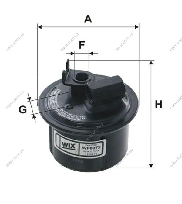 Фільтр топл. HONDA Accord (вир-во WIX-Filtron) / PP870 WIX FILTERS WF8072 (фото 1)