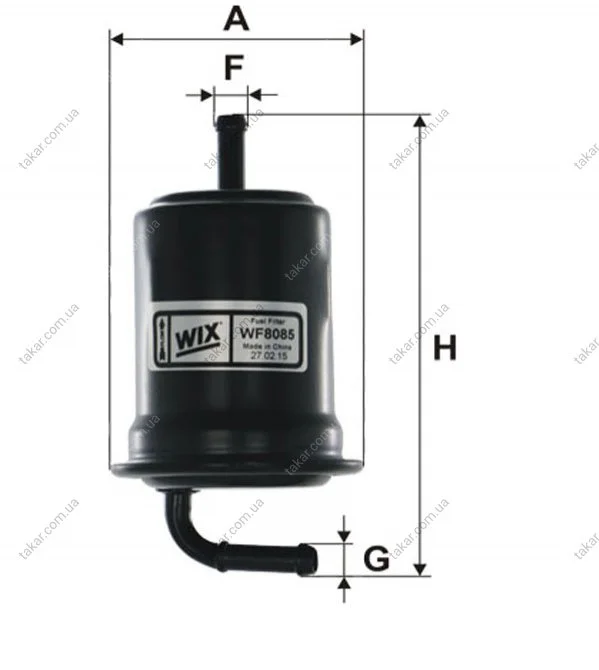 Топливный прямоточный фильтр бензин WIX FILTERS WF8085 (фото 1)