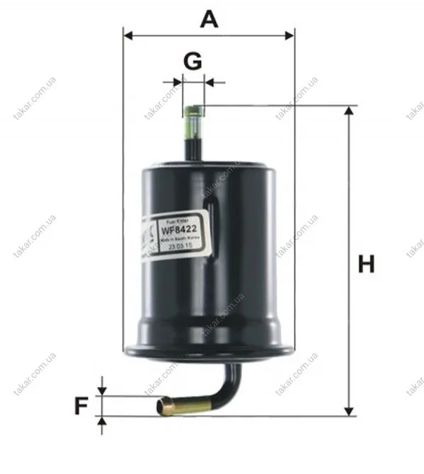 Топливный прямоточный фильтр бензин WIX FILTERS WF8422 (фото 1)