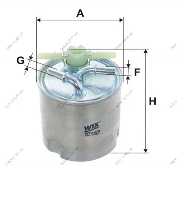 Паливний прямоточний фільтр дизель WIX FILTERS WF8478 (фото 1)