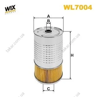 Масляний фільтр картридж патрон WIX FILTERS WL7004 (фото 1)