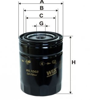 Фільтр масляний двигуна AUDI, VW /OP525 (WIX-FILTERS UA) WIX FILTERS WL7068 (фото 1)