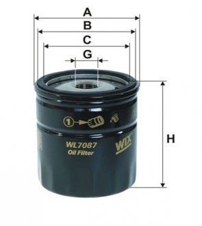 Фильтр масляный двигателя OPEL /OP541 (выр-во WIX-FILTERS) WIX FILTERS WL7087