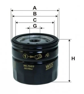 Масляний фільтр гвинт накручуваний WIX FILTERS WL7089
