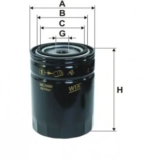 Масляний фільтр гвинт накручуваний WIX FILTERS WL7096