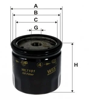 Масляний фільтр гвинт накручуваний WIX FILTERS WL7101