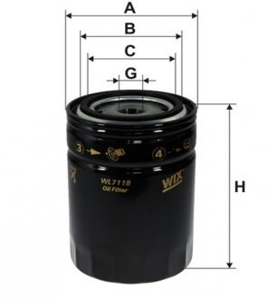Фильтр масляный двигателя /OP563/1 (выр-во WIX-FILTERS UA) WIX FILTERS WL7118 (фото 1)