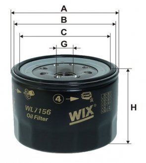 Фильтр масляный двигателя /OP589 (выр-во WIX-FILTERS) WIX FILTERS WL7156