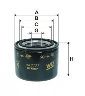 Масляний фільтр гвинт накручуваний WIX FILTERS WL7171