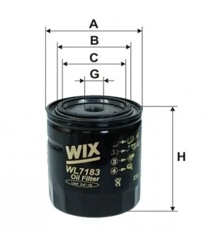 Масляний фільтр гвинт накручуваний WIX FILTERS WL7183