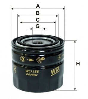 Масляный фильтр винт накручеваемый WIX FILTERS WL7188