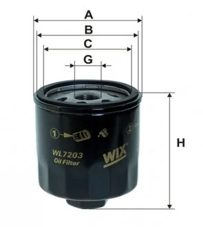 Масляний фільтр гвинт накручуваний WIX FILTERS WL7203