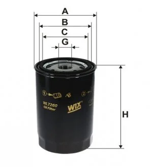 Масляный фильтр винт накручеваемый WIX FILTERS WL7260