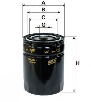 Фильтр масляный двигателя /OP592/5 (выр-во -FILTERS UA) WIX FILTERS WL7401 (фото 1)