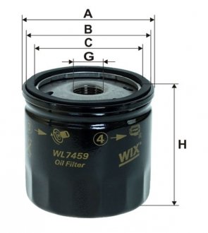 Фильтр масляный двигателя /629/1 (выр-во -FILTERS) WIX FILTERS WL7459 (фото 1)