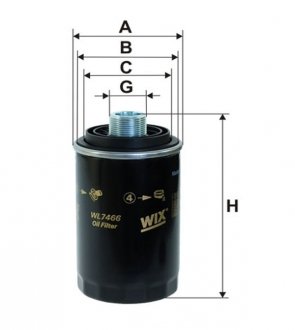 Фильтр масляный двигателя /OP526/7 (выр-во -FILTERS) WIX FILTERS WL7466 (фото 1)
