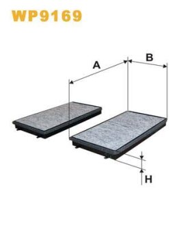 Фільтр салону BMW 7 01-08 вугільний (2шт.) (WIX-FILTERS) WIX FILTERS WP9169