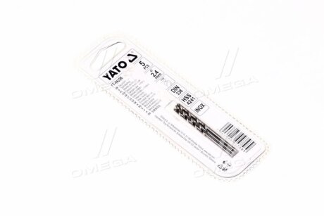 Свердло по металу premium до нерж та високоліг сталі, лиття 2.4 х 25 мм hss 4241 5 шт YATO YT-44206