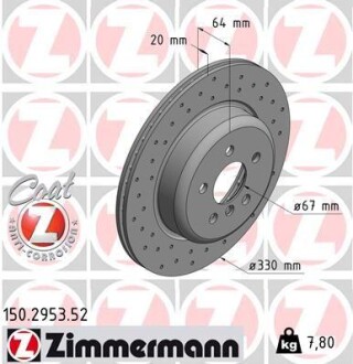 Диск тормозной SPORT Z правый ZIMMERMANN 150295352