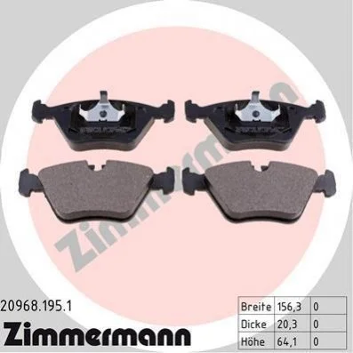 Колодки тормозные дисковые, к-кт ZIMMERMANN 209681951 (фото 1)