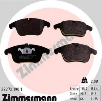 Колодки гальмівні дискові ZIMMERMANN 22272.190.1