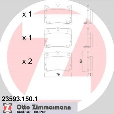 Гальмівні колодки задні дискові ZIMMERMANN 235931501 (фото 1)