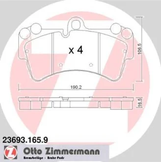 Гальмівні колодки дискові ZIMMERMANN 23693.165.9