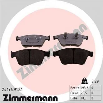 Гальмівні колодки дискові ZIMMERMANN 24176.910.1