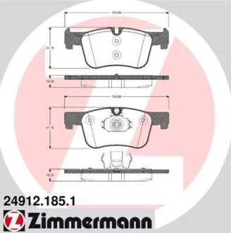 Тормозные колодки дисковые ZIMMERMANN 24912.185.1