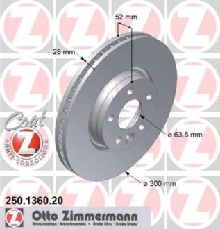 Диск тормозной ZIMMERMANN 250.1360.20