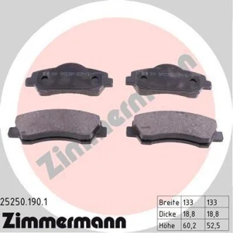 Комплект тормозных колодок ZIMMERMANN 25250.190.1