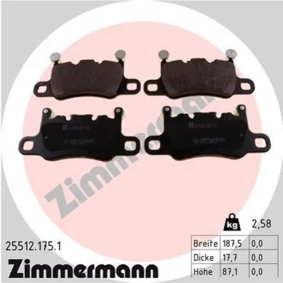 Гальмівні колодки дискові ZIMMERMANN 25512.175.1 (фото 1)