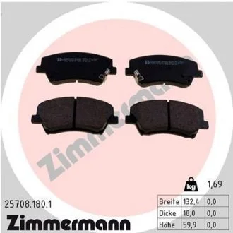 Гальмівні колодки дискові ZIMMERMANN 25708.180.1
