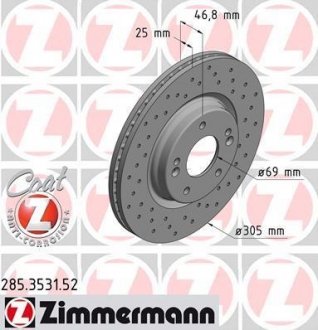 Диск тормозной SPORT Z ZIMMERMANN 285353152