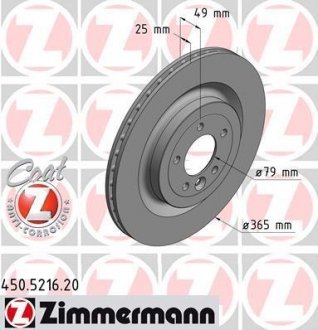 Диск тормозной Coat Z ZIMMERMANN 450521620