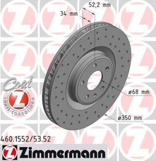 Диск тормозной SPORT Z левый ZIMMERMANN 460155252