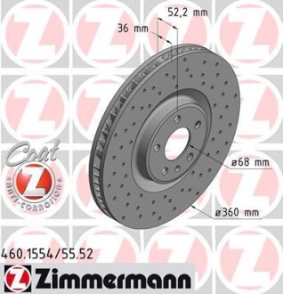 Диск тормозной SPORT Z правый ZIMMERMANN 460155552