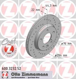 Диск тормозной SPORT Z ZIMMERMANN 600323252