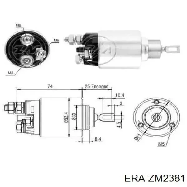 Втягивающее реле 12V ZM ZM2381 (фото 1)