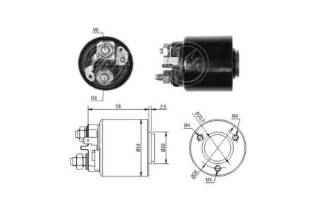 Реле стартера втягивающее 12V ZM ZM491