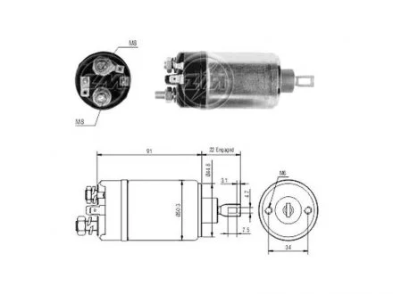 Втягивающее реле стартера ZM ZM524